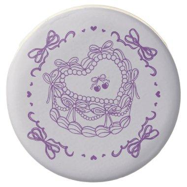 Purple Retro Heart Coquette Cherry Cake Birthday Chocolate Covered Oreo
