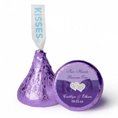 Purple, Silver Joined Hearts Hershey®'s Kisses®