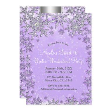 Purple Silver Snowflakes Winter Wonderland Party