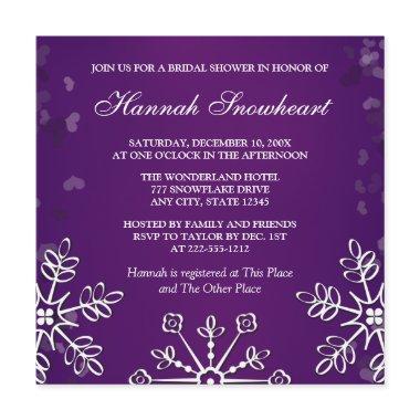 PURPLE SNOWFLAKE BRIDAL SHOWER Invitations