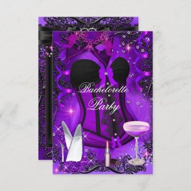 Purple Sparkle Celebration Bachelorette Invite