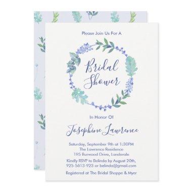 Purple Spring Floral Wreath  Invites