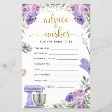 Purple Stock the Kitchen Bridal Shower Advice Card