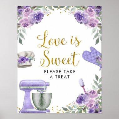 Purple Stock the Kitchen Love Is Sweet Poster