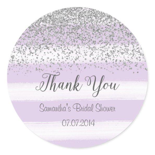 Purple Stripes Bridal Shower Sticker