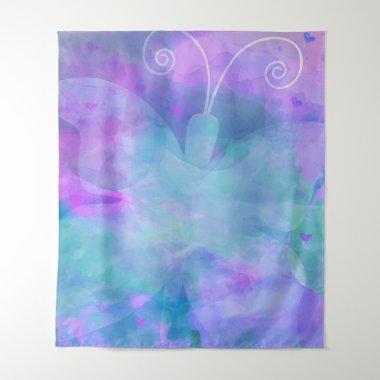 Purple Teal Pastel Butterfly Party Backdrop