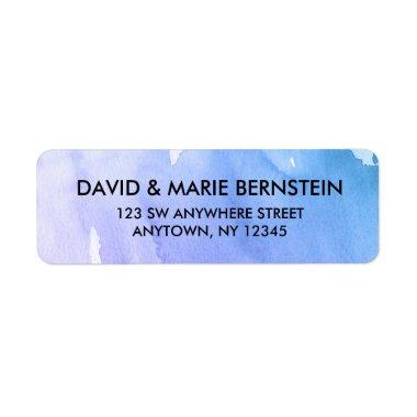 Purple Teal Watercolor Return Address Label