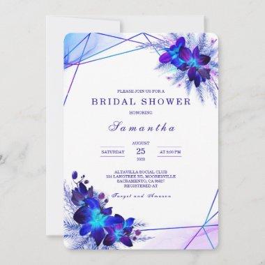 Purple Turquoise Bridal Shower Invitations