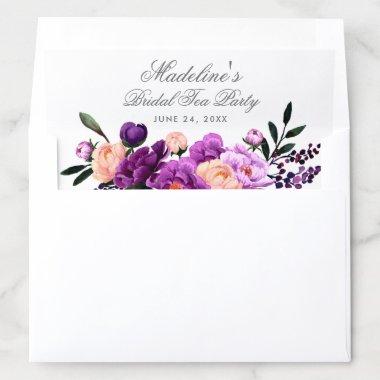 Purple Ultra Violet Silver Bridal Shower Tea Party Envelope Liner