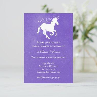 Purple Unicorn Bridal Shower Invite