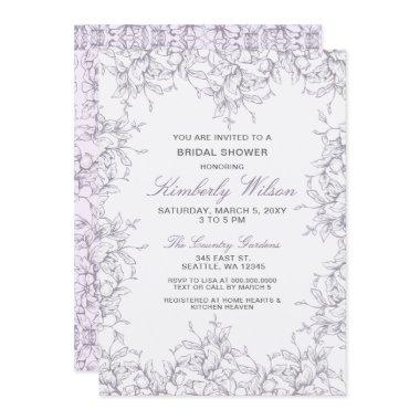 Purple Vintage Floral Spring Wedding