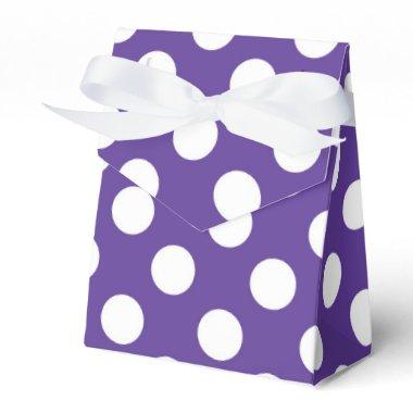 Purple Violet & White Polka Dots Birthday Party Favor Boxes