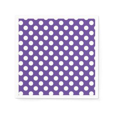 Purple Violet & White Polka Dots Birthday Party Napkins
