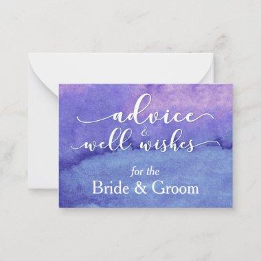 Purple Watercolor "Advice for the Bride & Groom" Advice Card