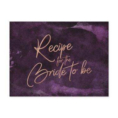 Purple Watercolor Rose Gold Bridal Recipe