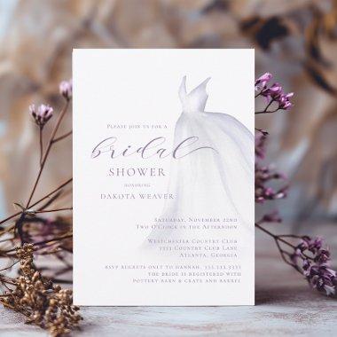 Purple Watercolor Wedding Dress