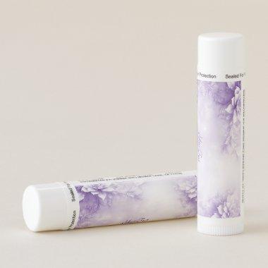 Purple White Flowers Lip Balm