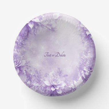 Purple White Flowers Paper Bowls