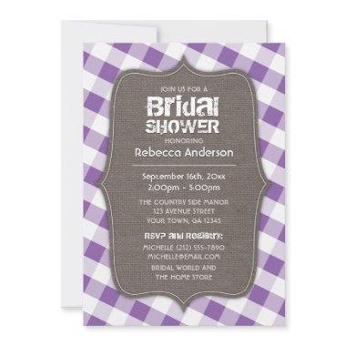 Purple & White Gingham Canvas