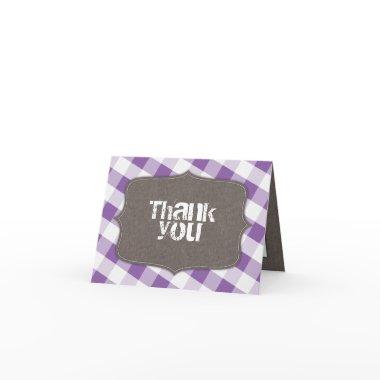 Purple & White Gingham Canvas Thank You