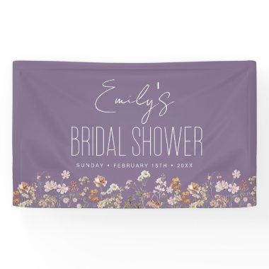 Purple Wildflower Boho Bridal Shower Banner