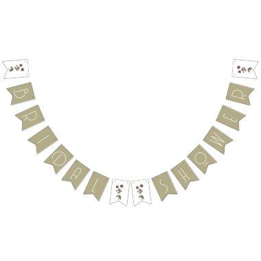 Purple Wildflower  Decor Sage Green Bunting Flags