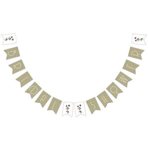 Purple Wildflower  Decor Sage Green Bunting Flags