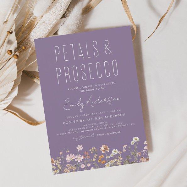Purple Wildflower Petals & Prosecco