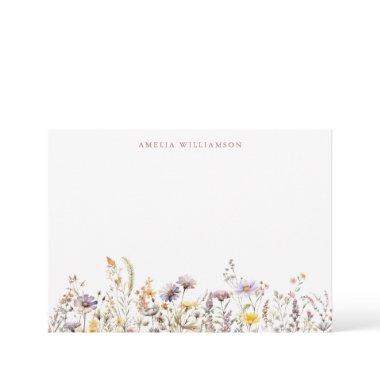 Purple Wildflowers Border  Custom Thank You