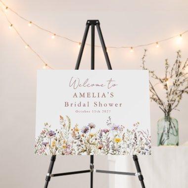 Purple Wildflowers Bridal Shower Custom Welcome Foam Board