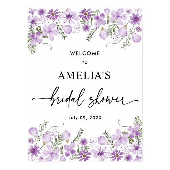 Purple Wildflowers  Welcome Poster
