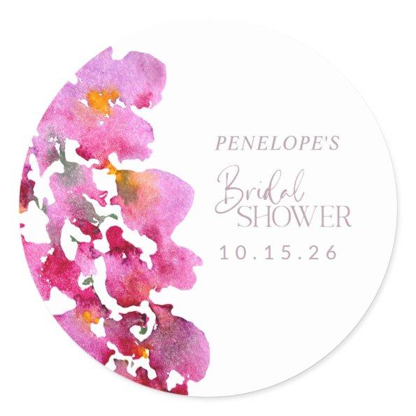 Purple Wisteria Watercolor Custom  Classic Round Sticker