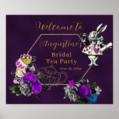 Purple Wonderland Bridal Tea Welcome Poster