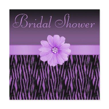 Purple Zebra Stripes Bling Flower