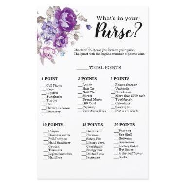 Purplr Floral What's In Your Purse Shower Game