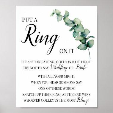 Put a Ring Eucalyptus Bridal Shower Game Sign
