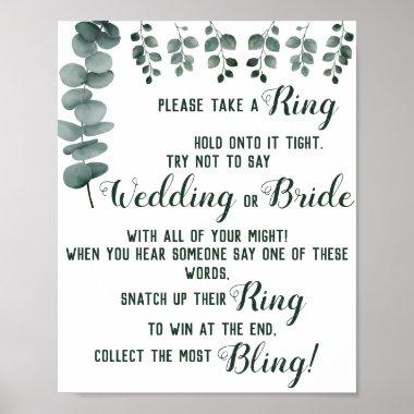 Put a Ring on Eucalyptus Bridal Shower Game Sign