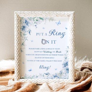Put a Ring on It Blue Chinoiserie  Poster