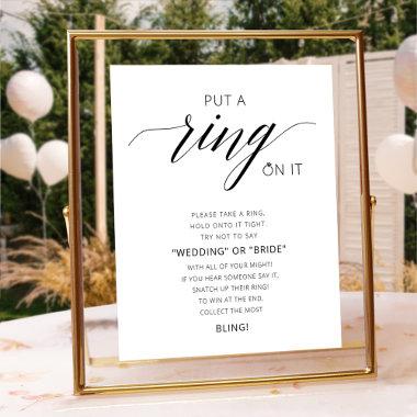 Put A Ring On It Calligraphy Bridal Shower Game Poster