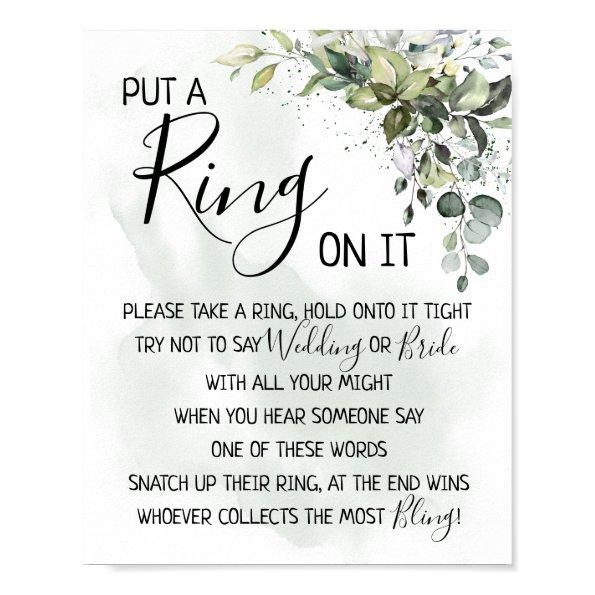 Put a Ring on it eucalyptus greenery game sign
