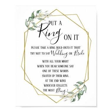 Put a Ring on it greenery  game sign