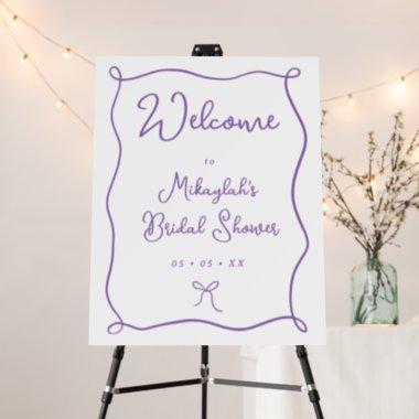 Putple Bow Bridal Shower Welcome Foam Board