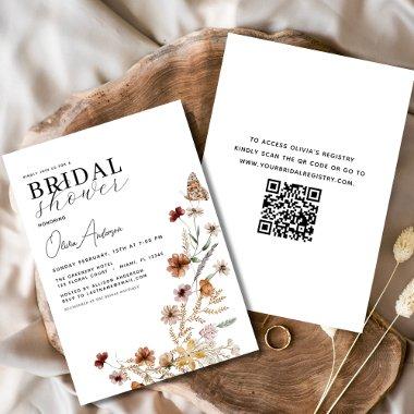 QR Code  Boho Wildflower Elegant