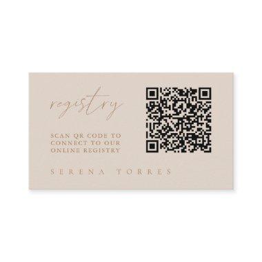 QR Code Bridal Shower Registry Modern Enclosure Invitations