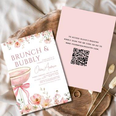 QR Code Floral Brunch and Bubbly