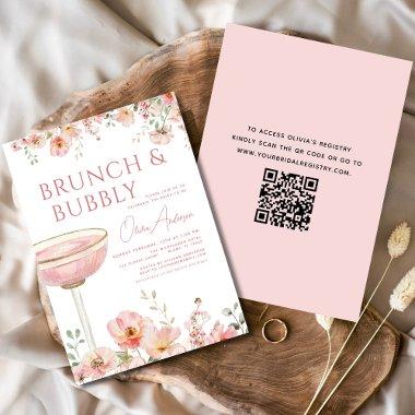 QR Code Floral Brunch and Bubbly