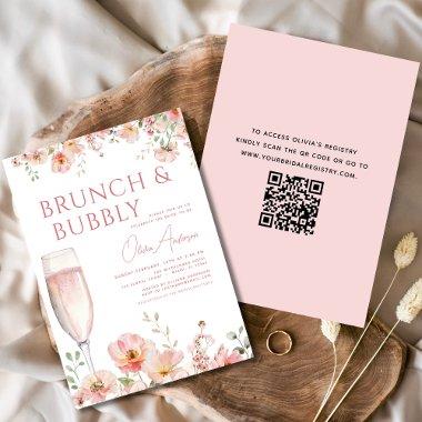 QR Code Floral Brunch and Bubbly