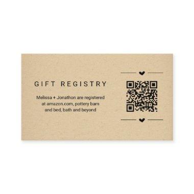QR Code Gift Registry  Insert