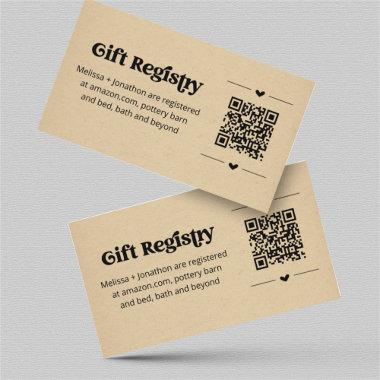 QR Code Gift Registry Invitations Insert