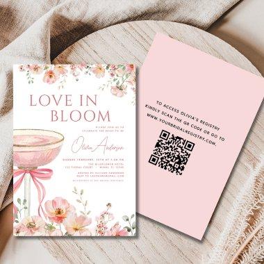 QR Code Love in Bloom Champagne Bow